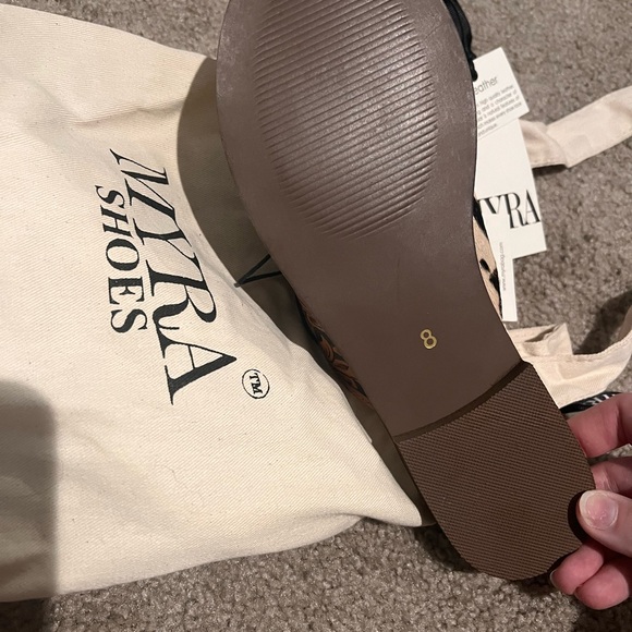 Myra Women's Brown and Black Sandals-Cowhide - Picture 3 of 3